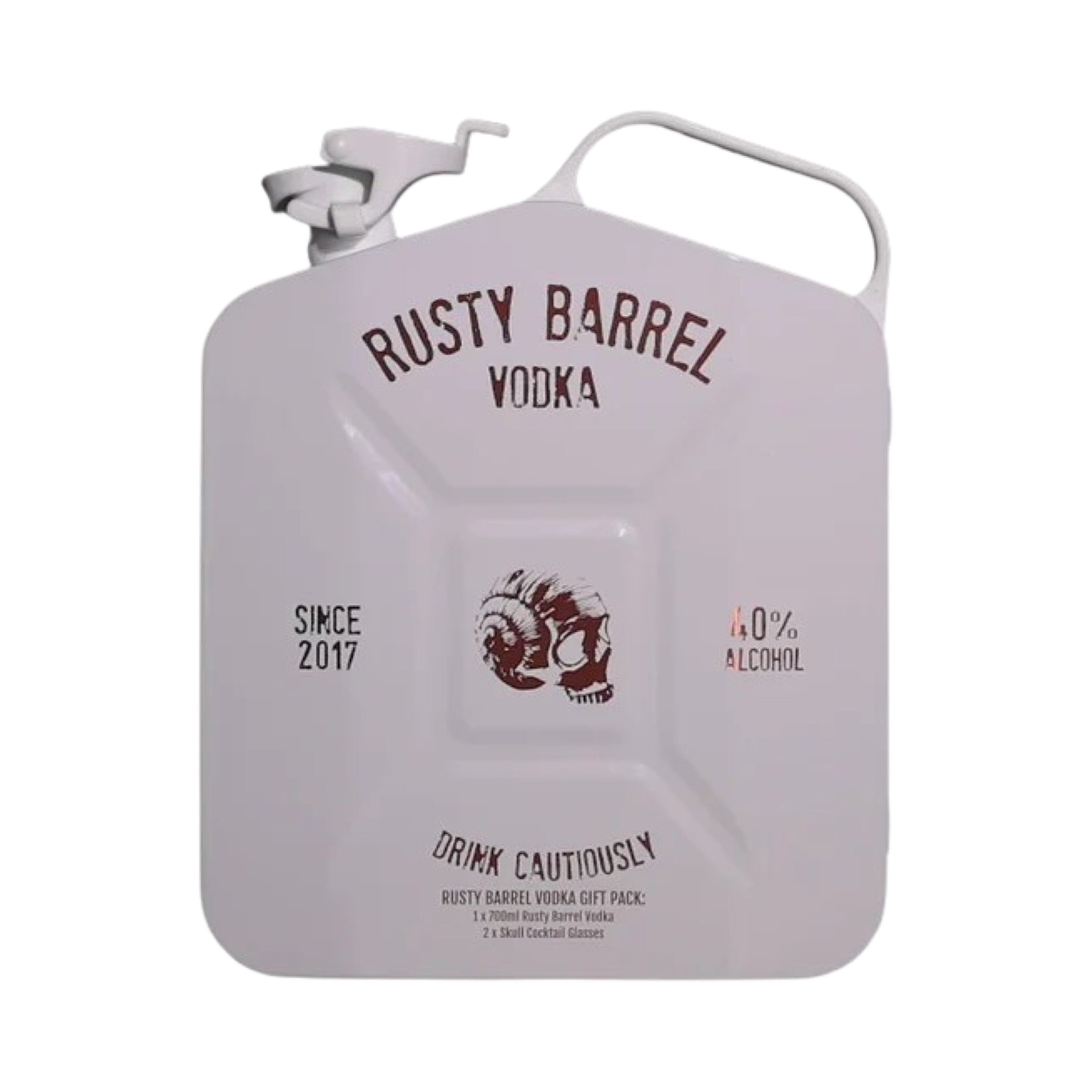 Rusty Barrel Vodka Jerry Can Limited Edition Gift Pack (White) 700ml Rusty Barrel Vodka Jerry Can Limited Edition Gift Pack (White) 700ml