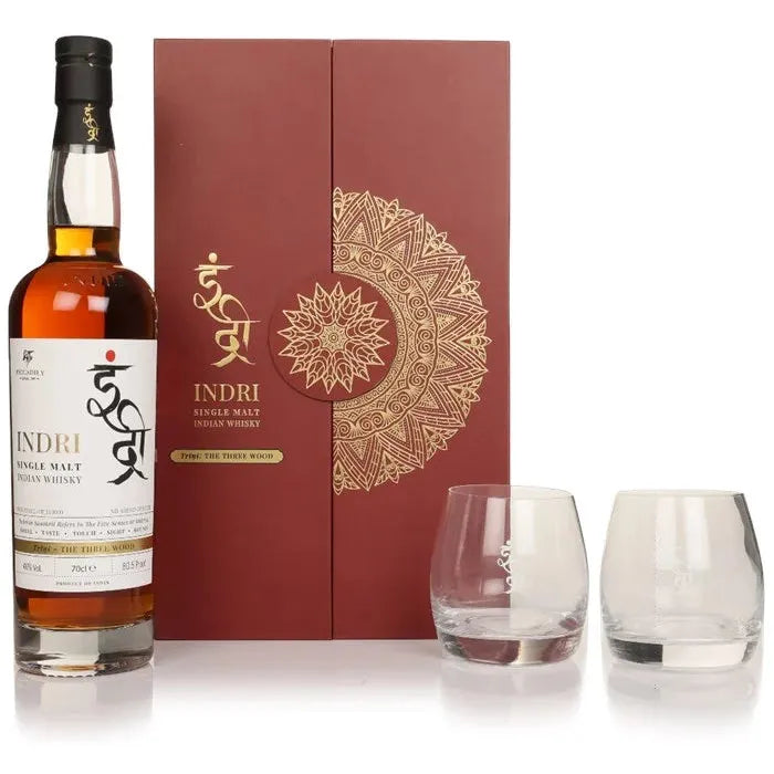 Indri Trini The Three Wood Indian Single Malt Limited Edition Gift Set 700ml Indri Trini The Three Wood Indian Single Malt Limited Edition Gift Set 700ml