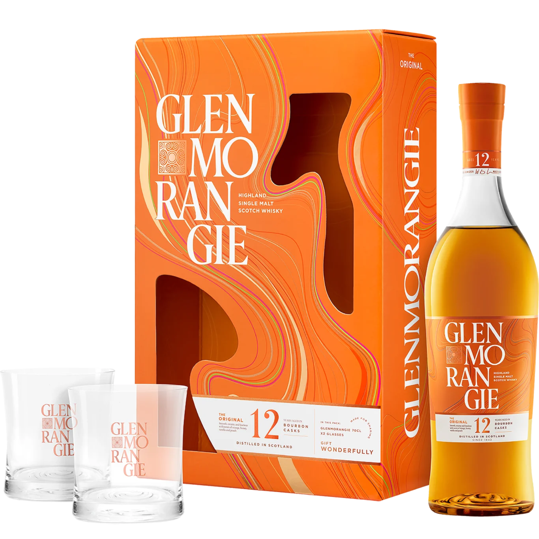 Glenmorangie 12 Year Old Single Malt Scotch Whisky Gift Pack With Glasses 700ml