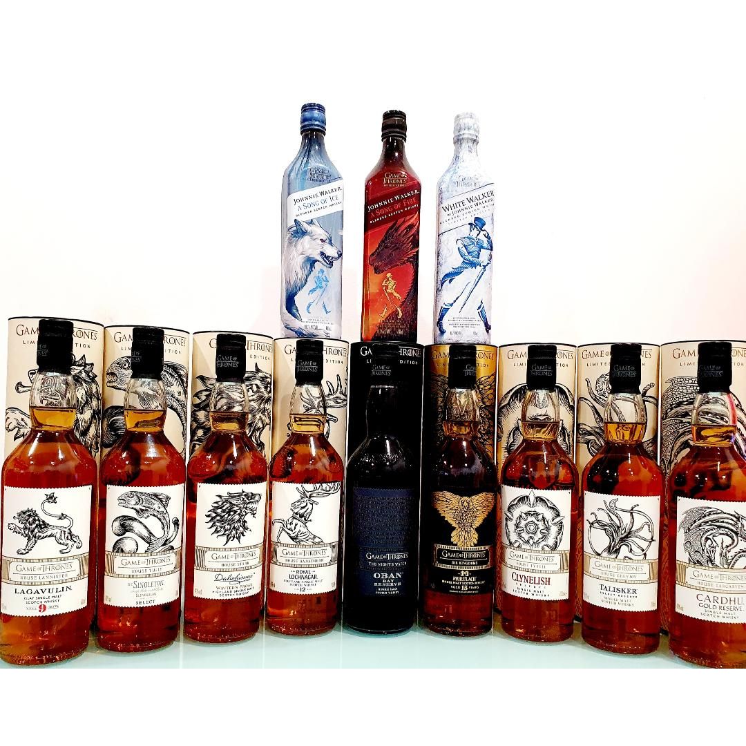 Game of Thrones Single Malts Complete Bundle of 12 Whiskies incl New Mortlach 15 YO with BONUS Original Game of Thrones Board
