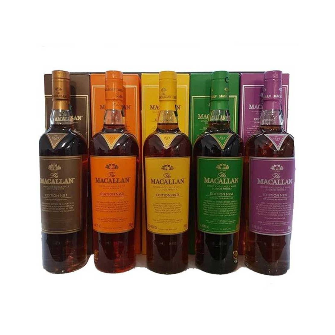 The Macallan edition No. 1,2,3,4,5 Complete SET 700ml ea