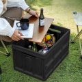SOGA 52.5cm 55L Black Car & Camping Foldable Storage Box Crate Stackable Container with Handle