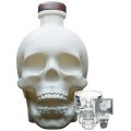 Crystal Head Bone Limited Edition Ceramic Skull Decanter Vodka + Skull Shot Glass & Crystal Engraved Stopper 700mL