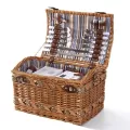 Wicker 4 Person Picnic Basket Baskets Set Outdoor Blanket Deluxe Gift Storage