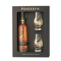 Penderyn Madeira Single Malt Welsh Whisky + 2 Glencairn Glasses Gift Pack 350mL