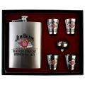 Jim Beam Silver Flask Set