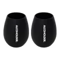 ALCOHOLDER SqUish Stemless Silicone Wine Tumblers - BLACK 2 Pack