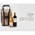 DIVIN 2 Bottle Wine Cooler Bag - Champagne Gold & Black