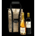 DIVIN 2 Bottle Wine Cooler Bag - Champagne Gold & Black
