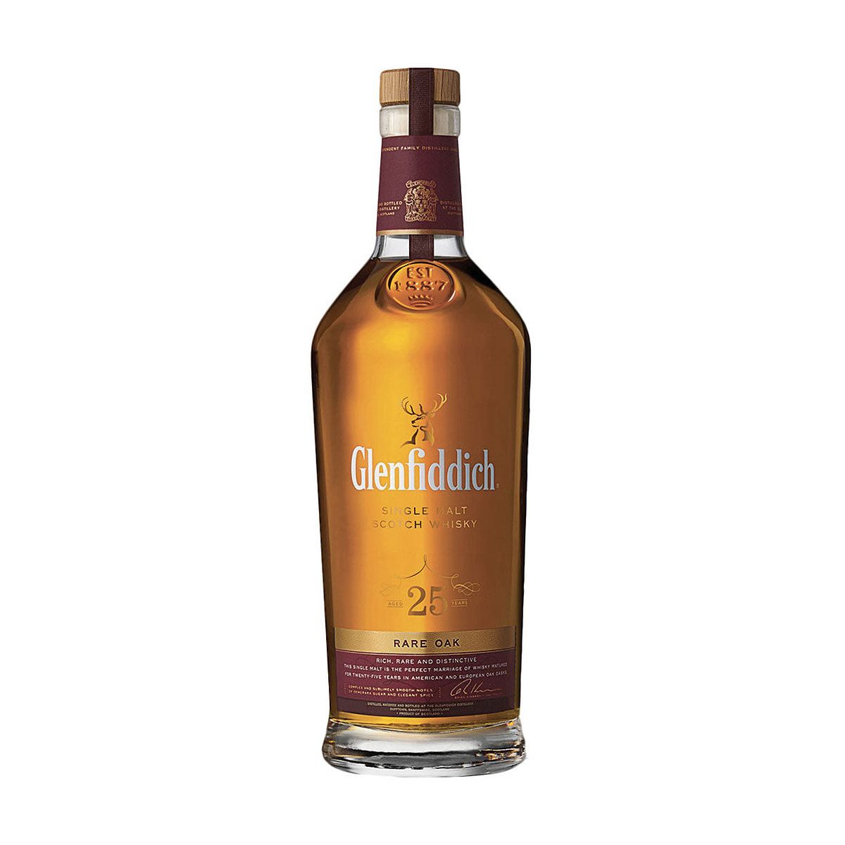 Glenfiddich Rare Oak 25 Year Old Single Malt Scotch Whisky 700mL