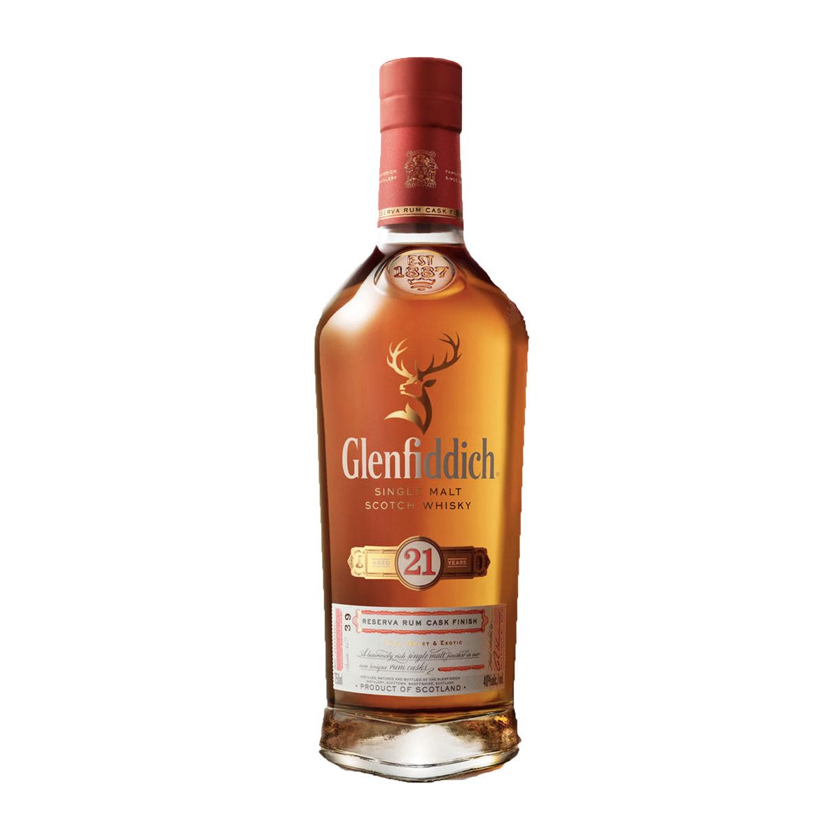 Glenfiddich 21 Year Old Reserva Rum Cask Finish Single Malt Scotch Whisky 700mL