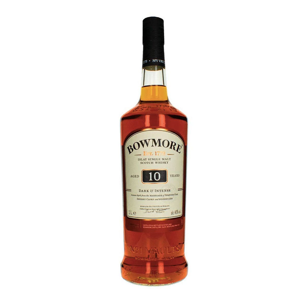 Bowmore Dark & Intense 10 Year Old Single Malt Scotch Whisky 1L