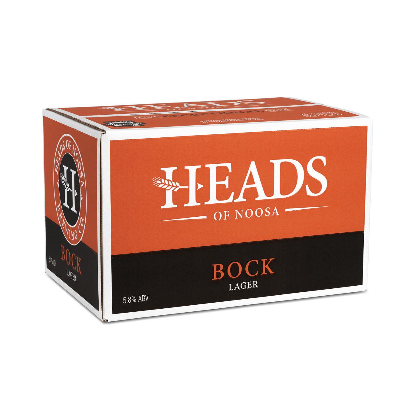 Heads Of Noosa Brewing Bock Lager Carton 24 x 330ml bottles