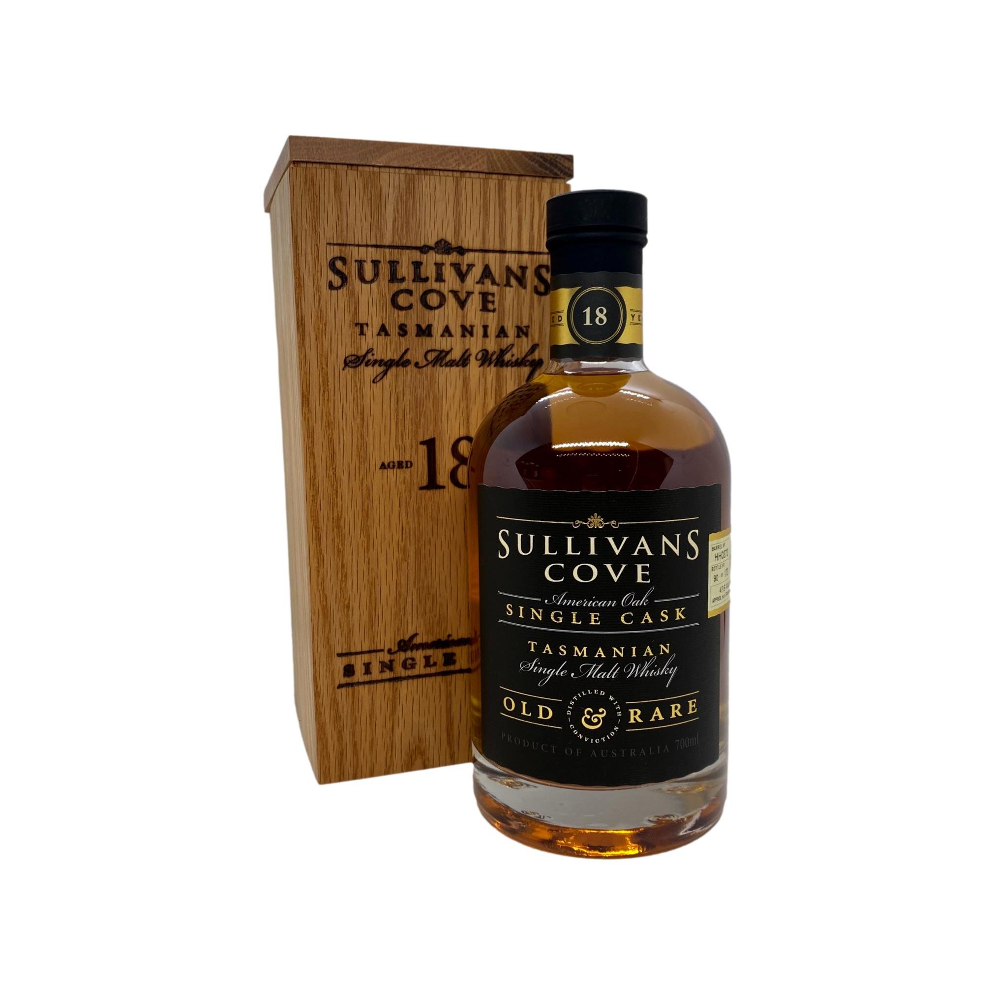 Sullivans Cove 18 YO American Oak Barrel Single Cask Single Malt Whisky (Old & Rare) 700mL (Barrel No. HH0273) @ 47.6% abv