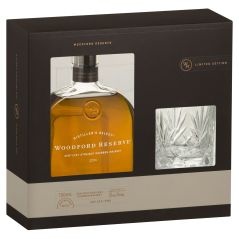 Woodford Reserve Bourbon 700ml + Premium Old Fashioned Glass Gift Pack