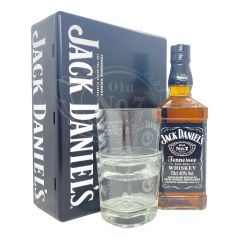Jack Daniel's Old No 7 Tennessee Whiskey & 2 Glasses Gift Tin
