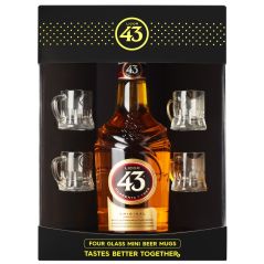 Licor 43 Liqueur Four Glass Mini Beer Mugs Gift Pack 700mL