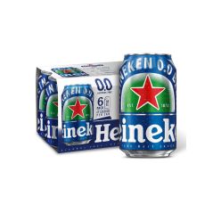 Heineken Zero Non Alcoholic Beer Case 4 x 6 Pack 330ml Cans