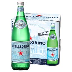 San Pellegrino Sparkling Natural Mineral Water 12 x 750mL Glass Bottles