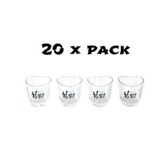 Charm Malgeun Vivid 20PCS Soju Shot Heart Shaped Glass x 20 Pack