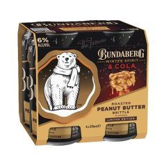 Bundaberg Peanut Butter Brittle and Cola 6% 4pk cans 375mL