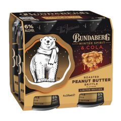 Bundaberg Peanut Butter Brittle Flavoured 6% 4pk 375ml