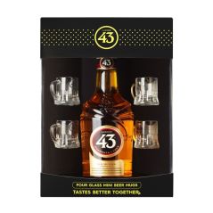 Licor 43 + 4 Mini Beer Glass Pack 700ML