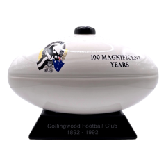 Collingwood Football Club AFL Ceramic Football Decanter - FULL & SEALED