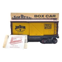 Jim Beam 100 Months Old Decanter Jersey and Western Railway Yellow Box Car 750mL -  SEALED WITH BOX & PAPERS