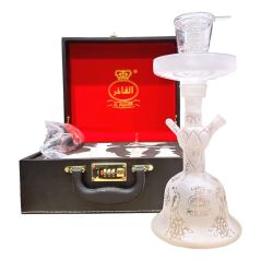 Al Fakher White Glass Hookah Shisha Complete Set & Travel Case