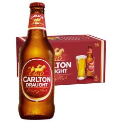 Carlton Draught Beer Case 4 x 6 Pack 375mL Bottles