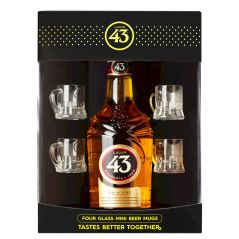 Licor 43 + 4 Mini Beer Glass Pack 700mL