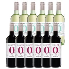 SociaLITE 12 Bottle Bundle - Pinot Grigio & Cabernet Sauvignon 750ml Alcohol Removed