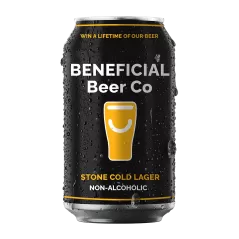 Beneficial Beer Stone Cold Lager Alc-Free 375mL