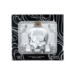 Crystal Head Vodka + 4 Skull Shot Glasses Gift Set 700mL