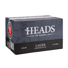 Heads Of Noosa Brewing Japanese Style Lager Carton 24 x 330ml bottles