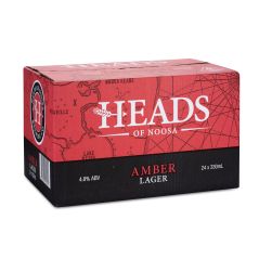 Heads Of Noosa Brewing Amber Lager Carton 24 x 330ml bottles