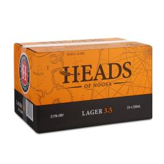 Heads Of Noosa Brewing Midstrength 3.5 Lager Carton 24 x 330ml bottles