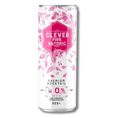 Clever Mocktails Non Alcoholic Pink Gin & Tonic 355ml