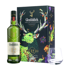 Glenfiddich 12 Year Old Single Malt Scotch 2025 Limited Edition Gift pack 700ml