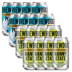BrewDog Duo Bundle: Nanny State & Punk AF Non-Alcoholic Beers (16 Pack)