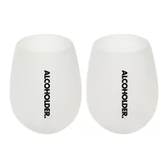 ALCOHOLDER SqUish Stemless Silicone Wine Tumblers - BLACK 2 Pack