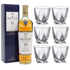 Macallan 12 Year Old Single Malt with set of 6 Whisky Tumblers
