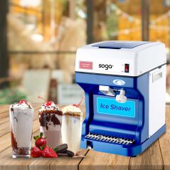 SOGA 2x Ice Shaver Commercial Electric Stainless Steel Ice Crusher Slicer Machine 120kg/h