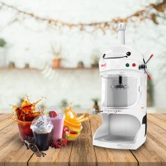 SOGA 350W Commercial Ice Shaver Crusher Machine Automatic Snow Cone Maker