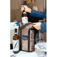 DIVIN 2 Bottle Wine Cooler Bag - Champagne Gold & Black