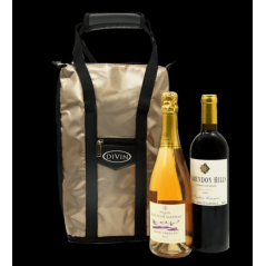DIVIN 2 Bottle Wine Cooler Bag - Champagne Gold & Black