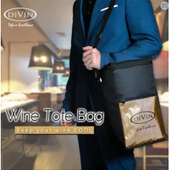 DIVIN 4 Bottle  Wine Cooler Bag - Champagne Gold & Black