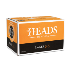 Heads Of Noosa Brewing Midstrength 3.5 Lager Carton 24 x 330ml bottles