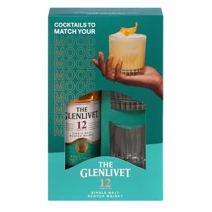 The Glenlivet 12 Year Old Whisky Glass Gift Pack (700mL)